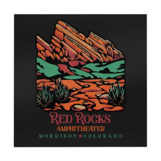 Discover red rocks amphitheater morrison colorado poster art Mahjong Mats