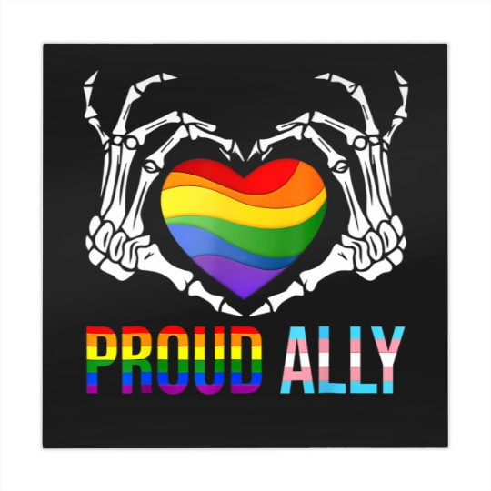 Discover proud ally lgbt transgender flag skeleton heart gay lesbian Mahjong Mats