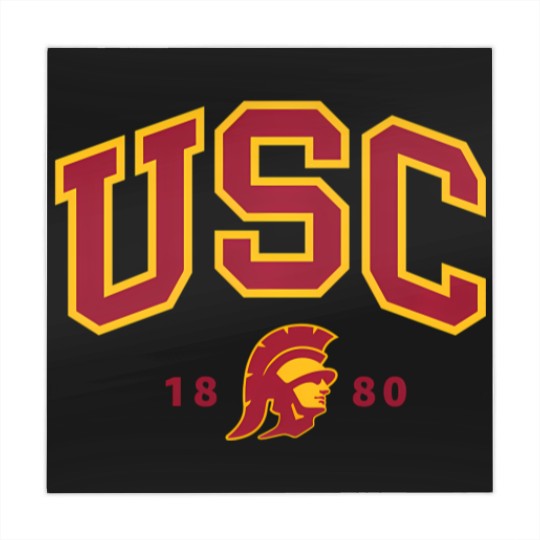 Discover usc curved block logo with cardinal gold trojan 1880 sweat Mahjong Mats
