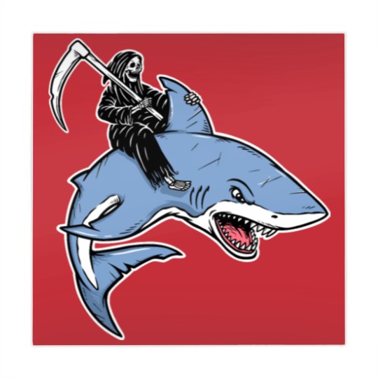 Discover Grim reaper rides a shark Mahjong Mats