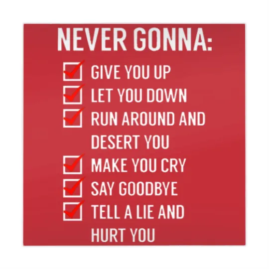 Discover Rick Astley - Never gonna give you Up Mahjong Mats
