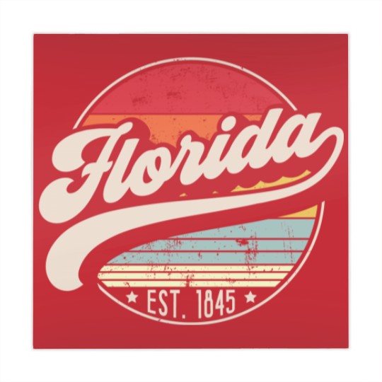 Discover Retro Florida Home State FL Cool 70s Style Sunset Mahjong Mats