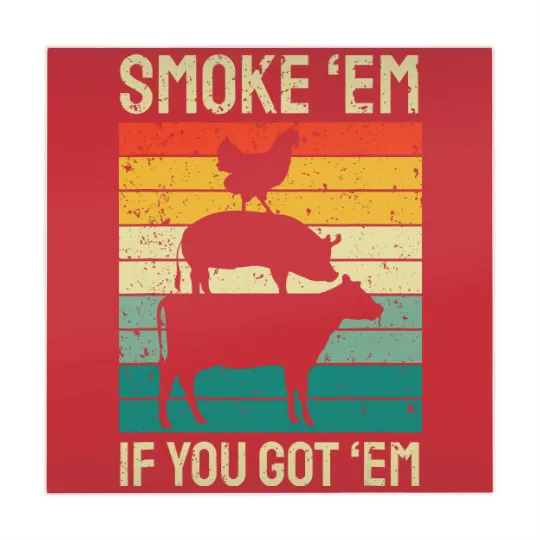 Discover Smoke Em If you Got Em BBQ - Funny Retro Smoking Mahjong Mats
