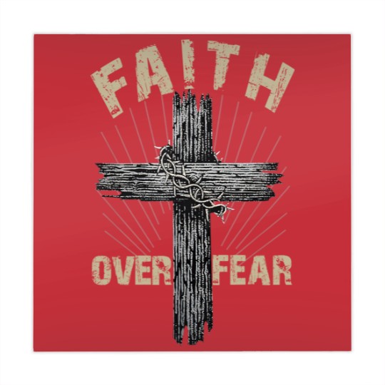 Discover Jesus Christ Cross Faith Over Fear Quote Saying Christian Mahjong Mats
