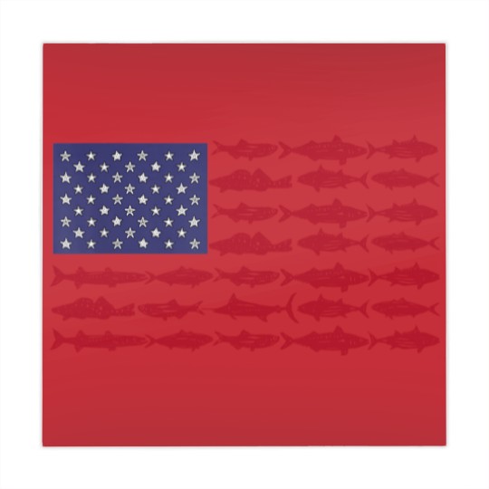 Discover Vintage USA Fish American Flag Mahjong Mats Fishing Gifts ABS001