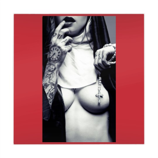 Discover Sexy Nun Mahjong Mats Cross Tattoo Funny Novelty