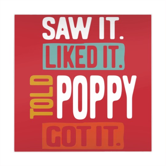 Discover Saw It Liked It Told Poppy Got It Funny Boys Girls Mahjong Mats Kids - Poppy Gift Idea - Mahjong Mats