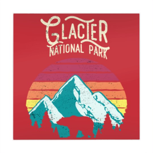 Discover Vintage Glacier National Park Mountain Bear Sweat Mahjong Mats