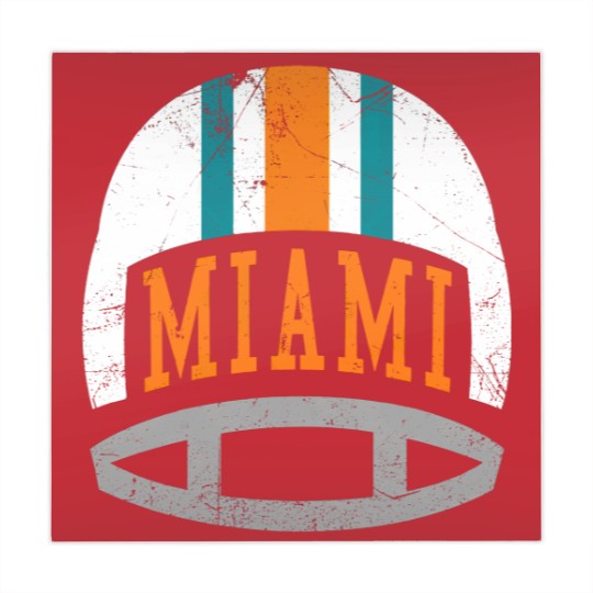 Discover Miami Retro Helmet - Aqua - Dolphins - Mahjong Mats