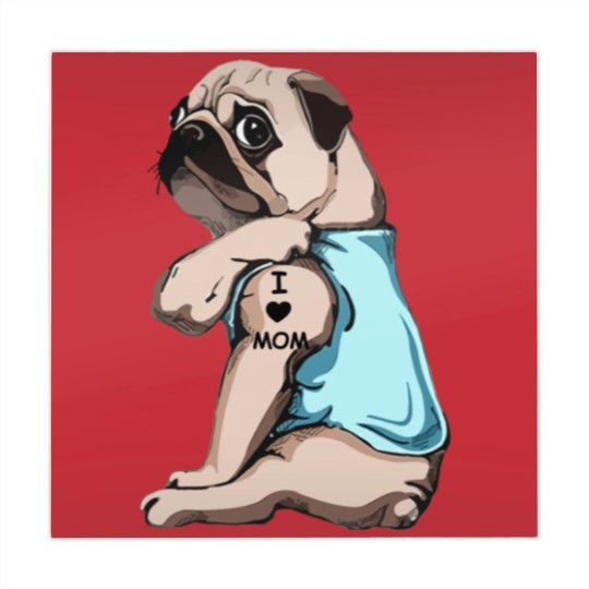 Discover Pug Dog I Love Mom Mahjong Mats