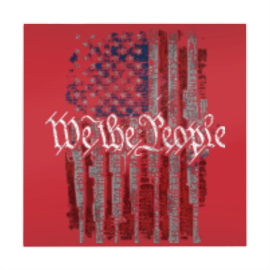 Discover Defending Freedom Collection We The People American Flag Short Sleeve Mahjong Mats-Black-XL