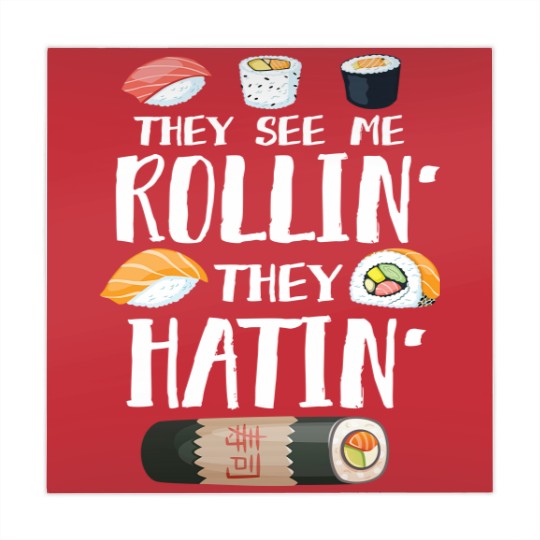 Discover Sushi Puns Mahjong Mats They See Me Rollin' They Hatin'