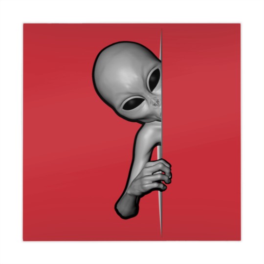 Discover Grey Alien Peeking - Zeta Reticuli Ufonaut - UFO Abduction Mahjong Mats