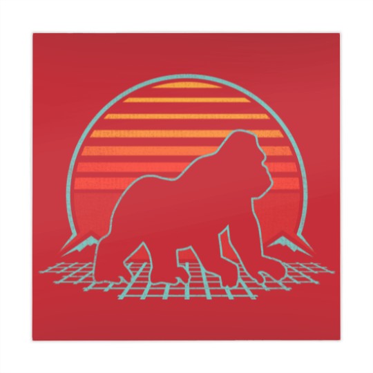 Discover Gorilla Silhouette Mahjong Mats Silverback Retro Vintage 80s Style