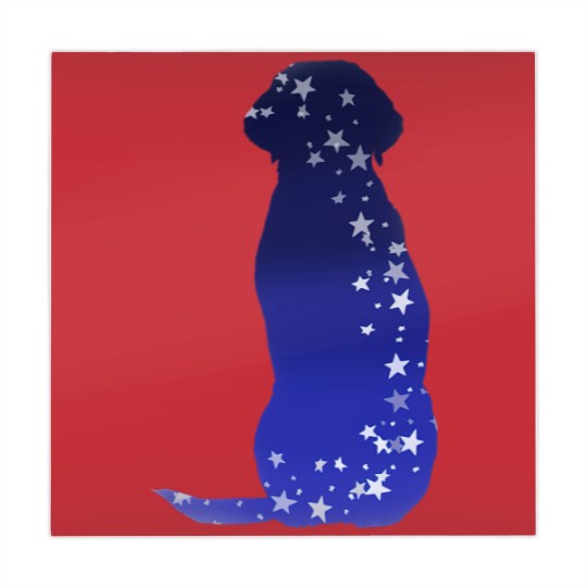 Discover Cosmic dog silhouette in blue with stars Mahjong Mats