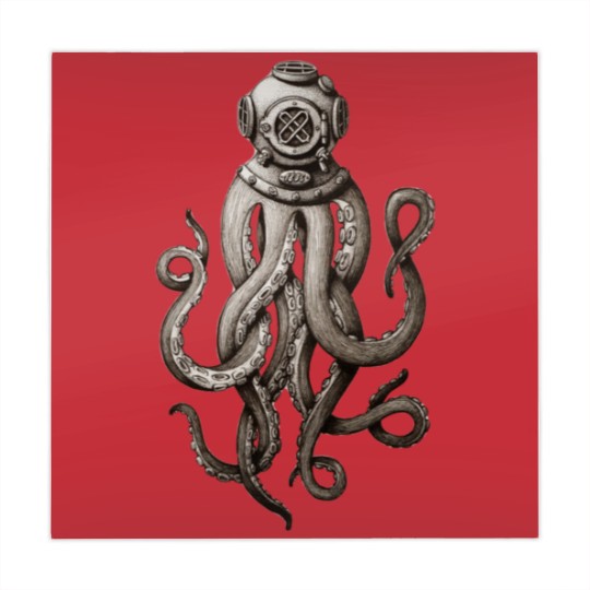 Discover Retro Fashion SCUBA Diver Weird Killer Octopus Mahjong Mats