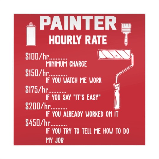 Discover Funny Painter Hourly Rate Apparel For Painters Mahjong Mats