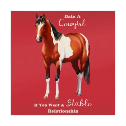 Discover Date A Cowgirl Bay Paint Horse - Horses - Mahjong Mats