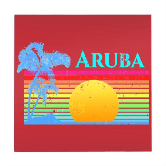 Discover Retro Beach Aruba Sunset - Aruba - Mahjong Mats