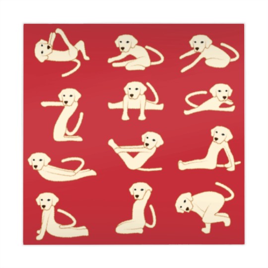 Discover Dogs doing Yoga Funny Animal Mahjong Mats Mahjong Mats