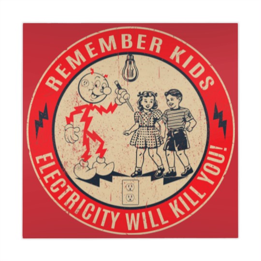 Discover CIPS Retro Sign - Electricity will kill you - Electricity Will Kill You - Mahjong Mats