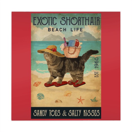 Discover Beach Life Sandy Toes Exotic Shorthair cat gift Mahjong Mats