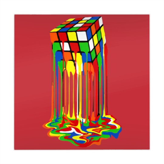 Discover Rainbow Abstraction melted rubix cube - Rubix Cube - Mahjong Mats