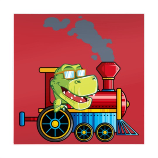 Discover Funny Dinosaur Riding A Train Tyrannosaurus Dino B Mahjong Mats