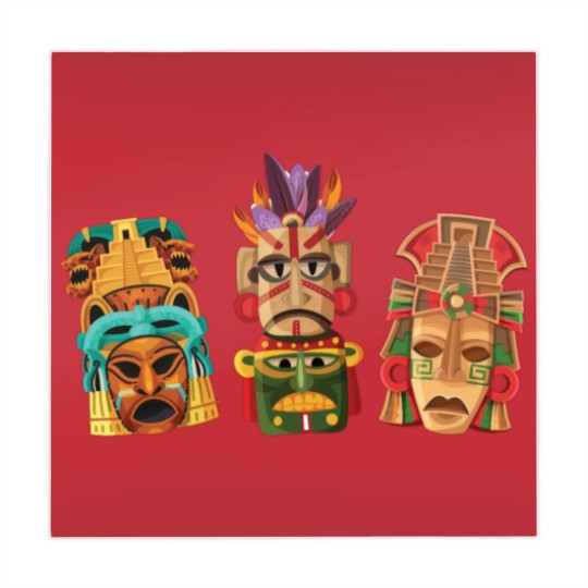 Discover Aztec Mask Inca Culture Maya Civilization Gift Mahjong Mats