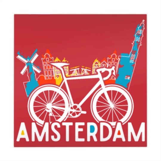 Discover Amsterdam bike in Holland Mahjong Mats