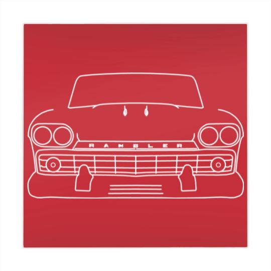 Discover 1959 AMX Rambler classic car white outline graphic - Classic Car - Mahjong Mats