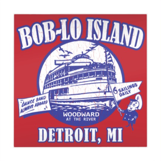 Discover Boblo Island, Detroit MI (vintage distressed look) - Detroit - Mahjong Mats