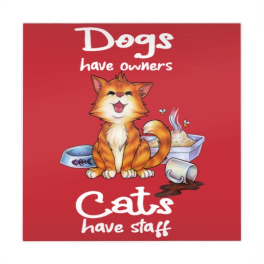 Discover Dogs have owners Cats have staff cute cats crying Mahjong Mats