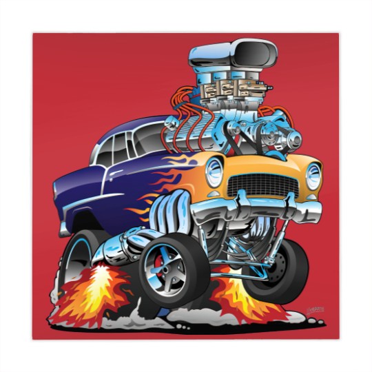 Discover Classic Fifties Hot Rod Muscle Car Cartoon - Car - Mahjong Mats