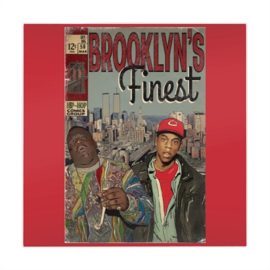 Discover Jay-z and Biggie - Brooklyns Finest Comic Book Art Mahjong Mats