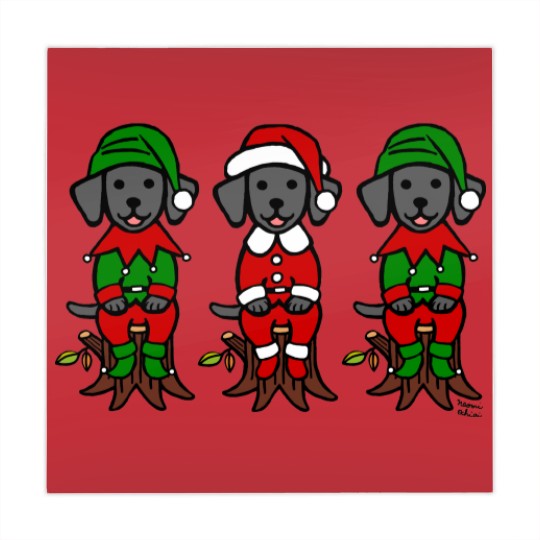 Discover Christmas Three Black Lab Puppies Mahjong Mats