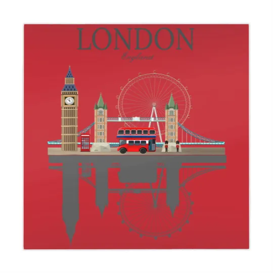 Discover London Souvenir City Vintage British UK Mahjong Mats