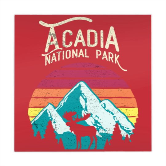 Discover Vintage Acadia National Park Maine Mountains Moose Mahjong Mats