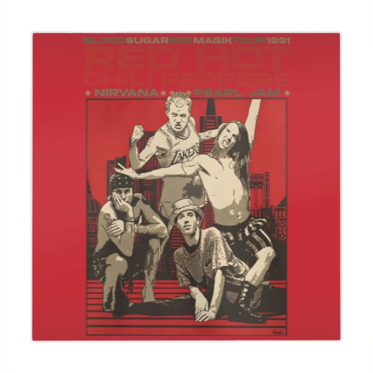 Discover Vintage Retro Red Hot Chili Peppers Concert Graphic Mahjong Mats, Red Hot Chili Peppers Mahjong Mats