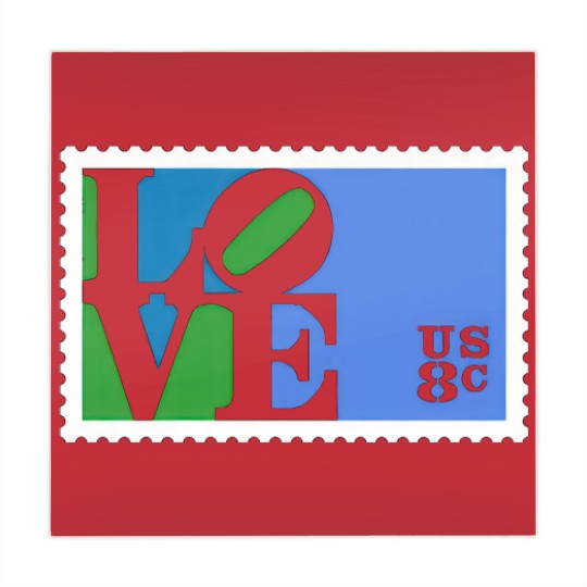 Discover Love Stamp Stencil (Robert Indiana) - Love - Mahjong Mats