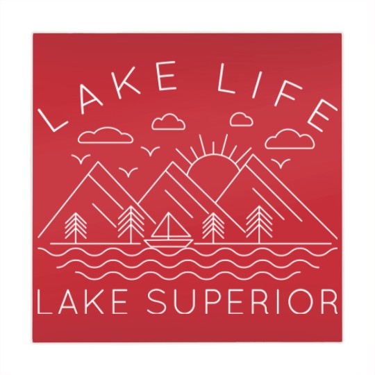 Discover Lake Superior - Lake Life Geometric Illustration - Lake Superior - Mahjong Mats