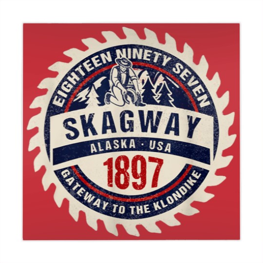 Discover Skagway Alaska 1897 Historic Gold Rush Town Souvenir Gift Mahjong Mats