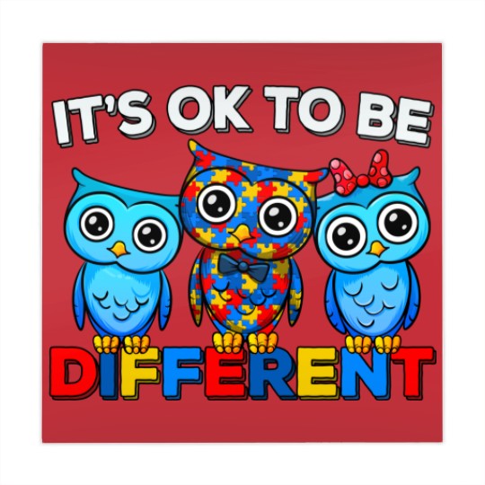 Discover Autism Awareness Cute Owl Animal It's Ok To Be Different Mahjong Mats