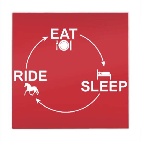 Discover Riding cycle: Eat-Sleep-Ride Repeat Horse 24/7 Mahjong Mats