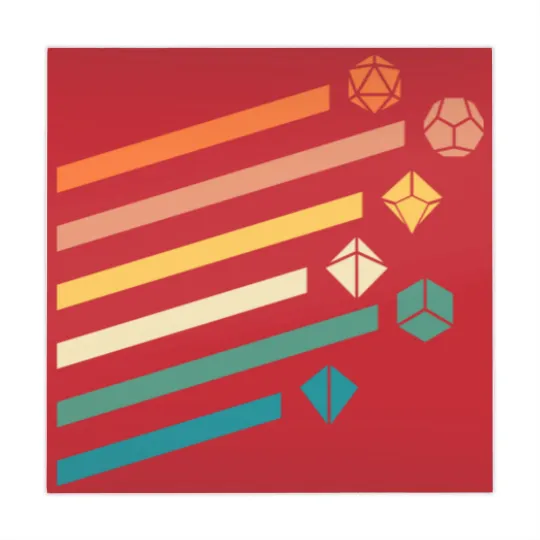 Discover Retro Minimalist Polyhedral Dice Set Tabletop RPG - Dungeons And Dragons - Mahjong Mats
