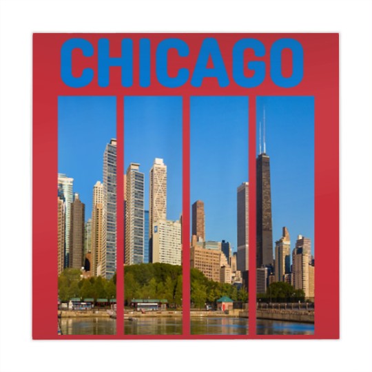 Discover Downtown Chicago Skyline Souvenirs State Illinois Mahjong Mats Mahjong Mats