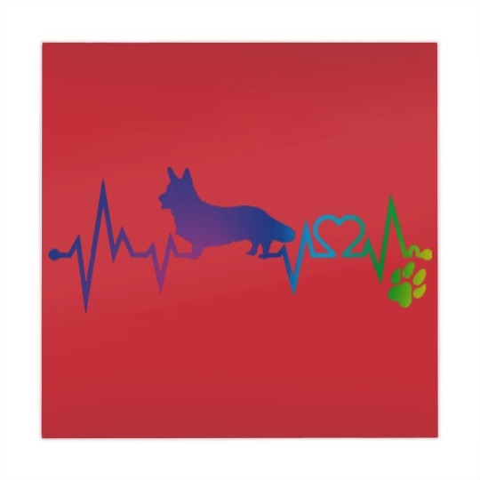 Discover Cardigan Welsh Corgi T-ShirtCardigan Welsh corgi Colorful Heartbeat, Heart & Dog Paw Mahjong Mats Mahjong Mats