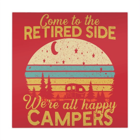 Discover Retired Side We're Happy Campers Retirement Camping Lover Mahjong Mats
