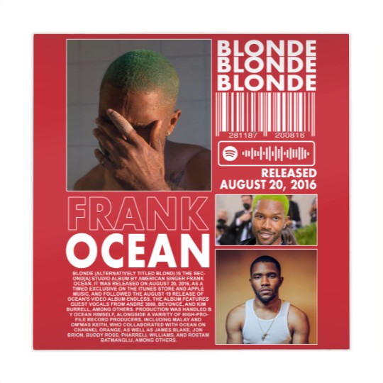 Discover Frank Ocean Rap Mahjong Mats, Blonde Album Merch Vintage Rapper Hiphop