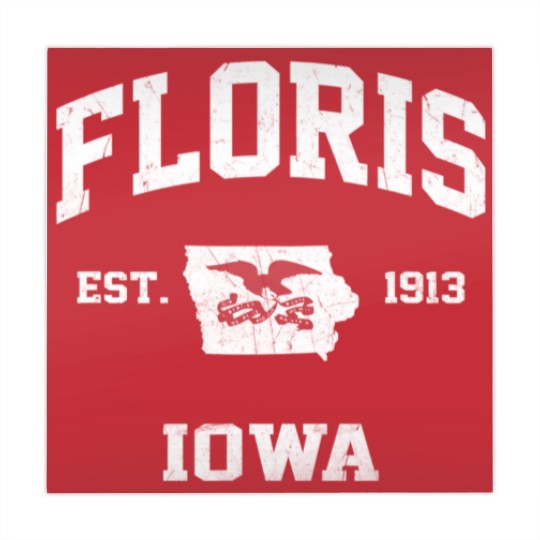 Discover Floris Iowa IA Vintage State Athletic Style Mahjong Mats